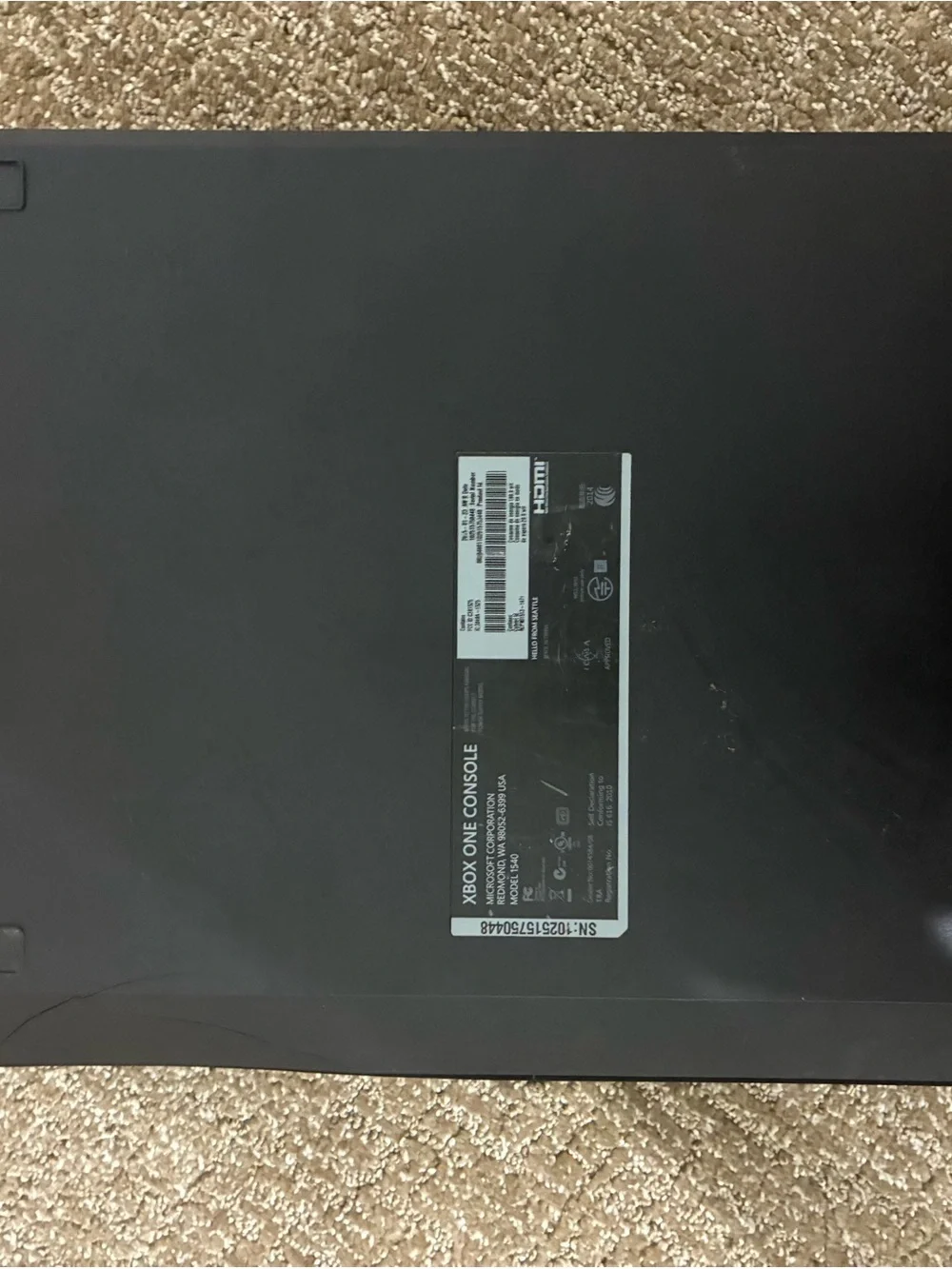 Microsoft Xbox One Console Black – Tested Working – Console Only